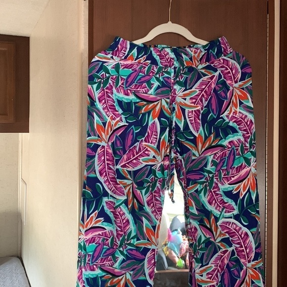 Bebop Floral Summer wide Pants tropical size xs lightweight trousers summer - Picture 5 of 5